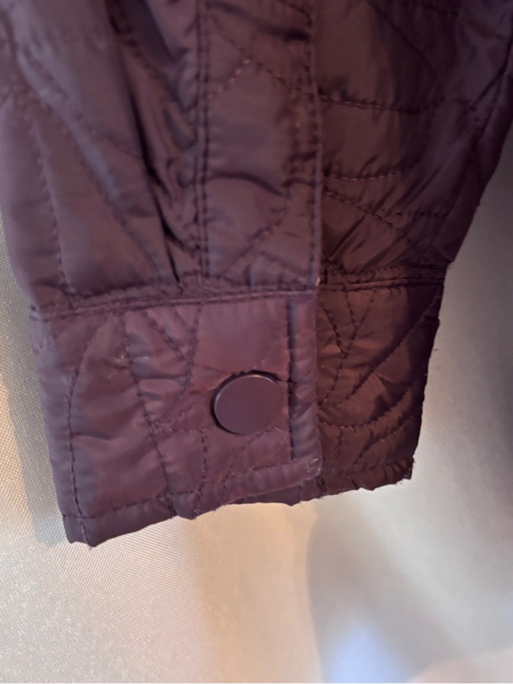 Tribal Jeans Quilted Long-Sleeve Puffer Shacket - Plum, Size Large. - Picture 7 of 11